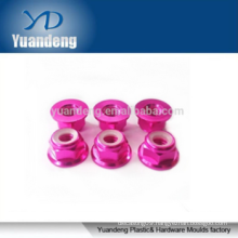 High quality M4 anodized flange nylon insert lock nuts